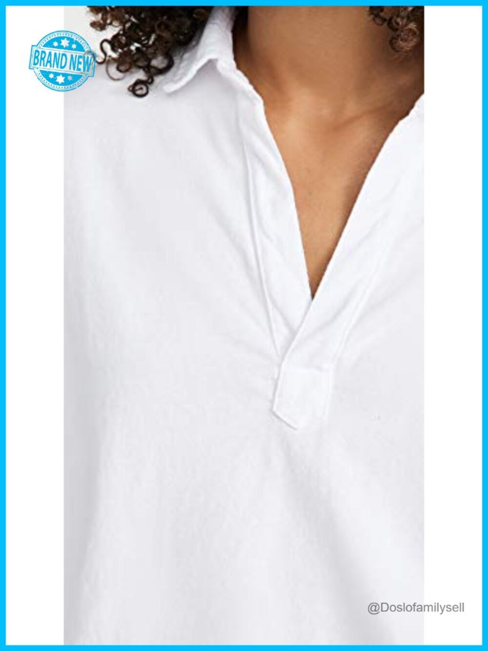 Women's Long Sleeve V-Neck Jersey Popover Top - Picture 5 of 5
